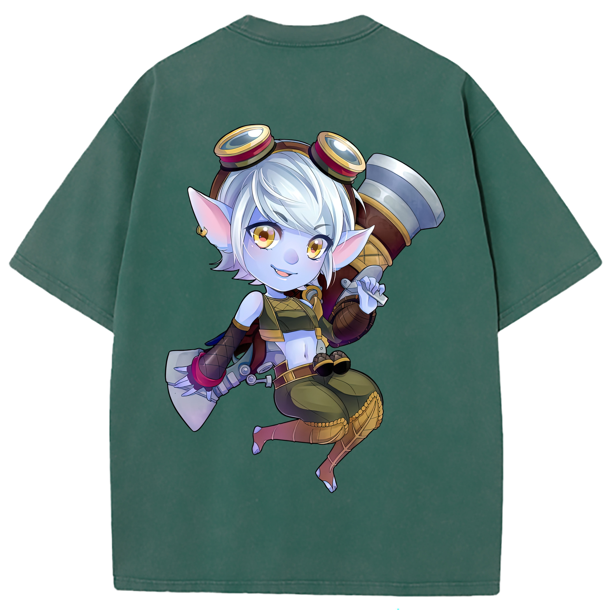 （画像用） リーグ・オブ・レジェンド League of Legends LOL 綿100% ヴィンテージ風 半袖Tシャツ（背面プリント）